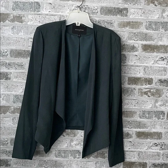 Banana Republic Unstructured Open-front Blazer Gray-Blue Size 8 - Picture 1 of 8